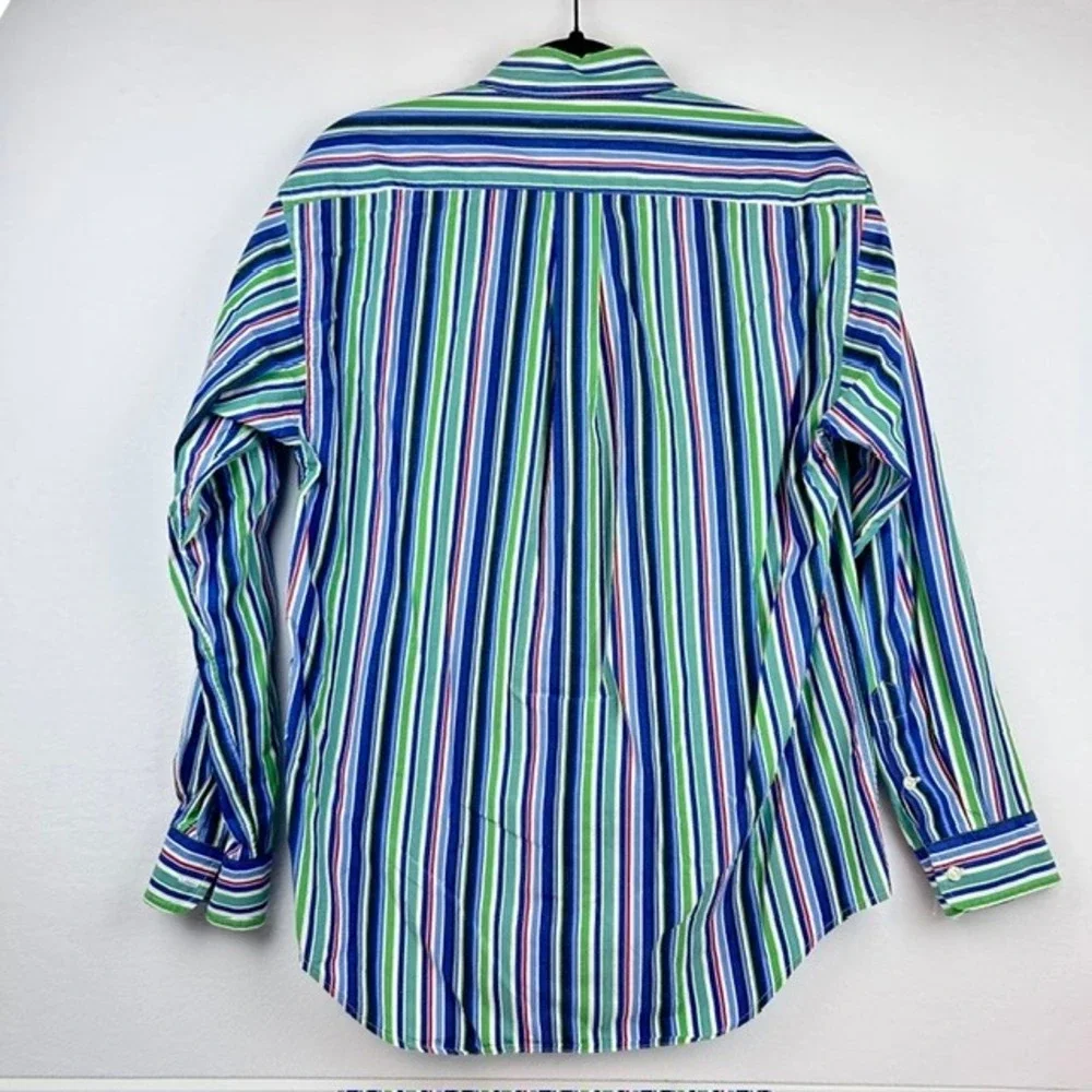 Ralph Lauren Button Down Shirt Multi-Color Striped Cotton Kids XL(20)